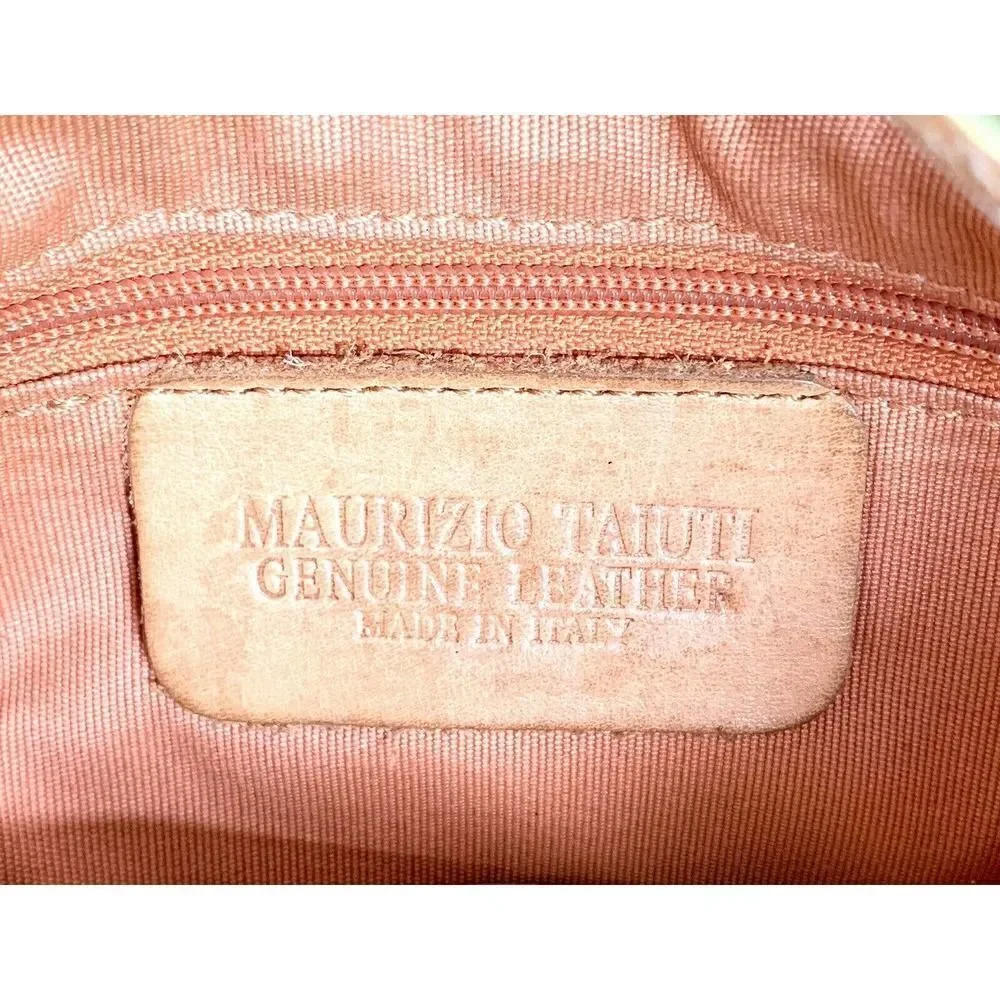 MAURIZIO TAIUTI FLOWERS MULTICOLOR GENUINE LEATHER X-BODY MESSENGER SHOULDER BAG